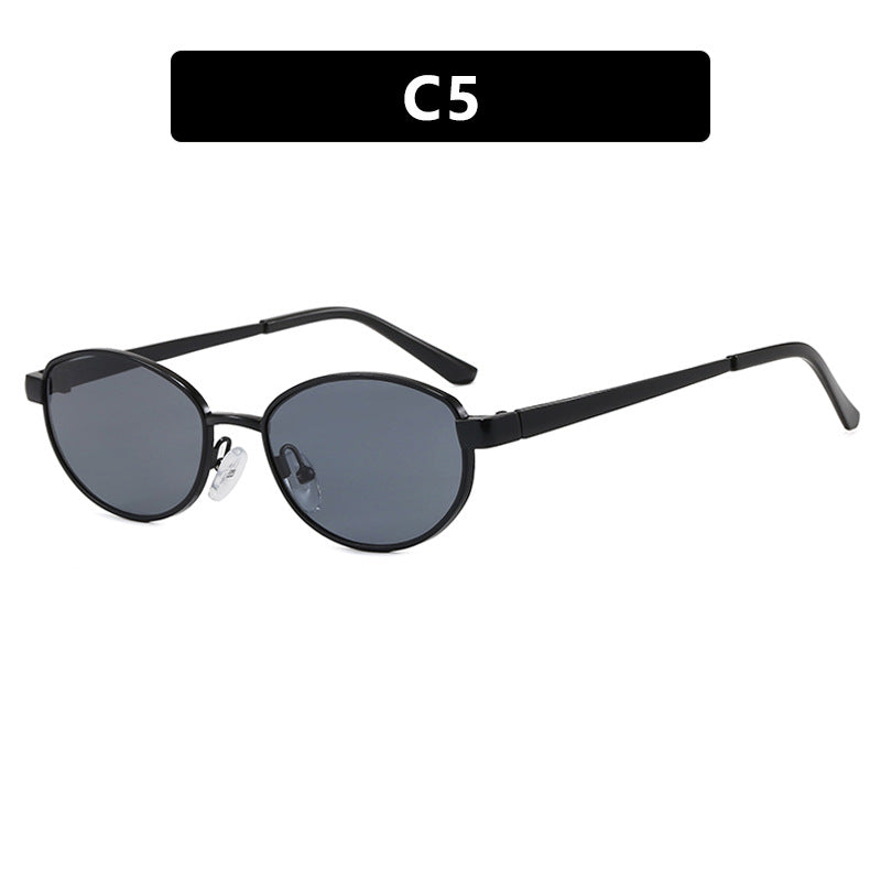 Women's fashionable sunglasses in an elegant oval design with a high-quality metal frame Kalsten