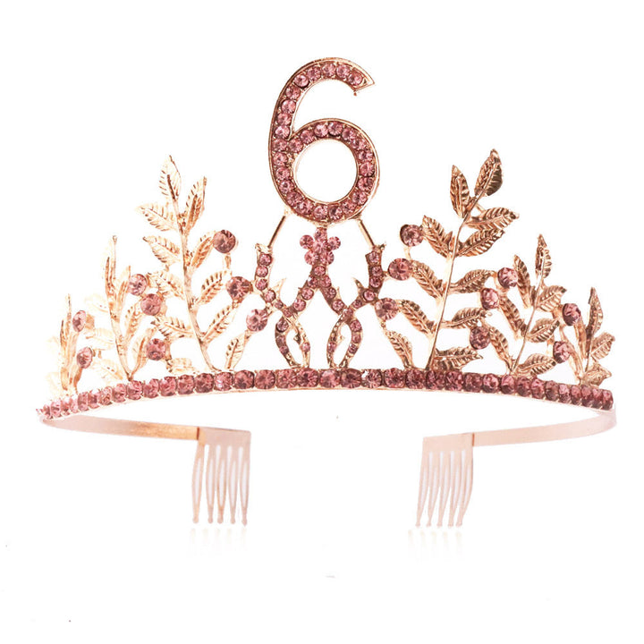 Women's Glamorous Birthday Crown with Shining Rhinestones Kalsten