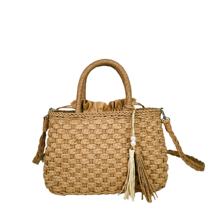 Woven Handbag with Drawstring Kalsten