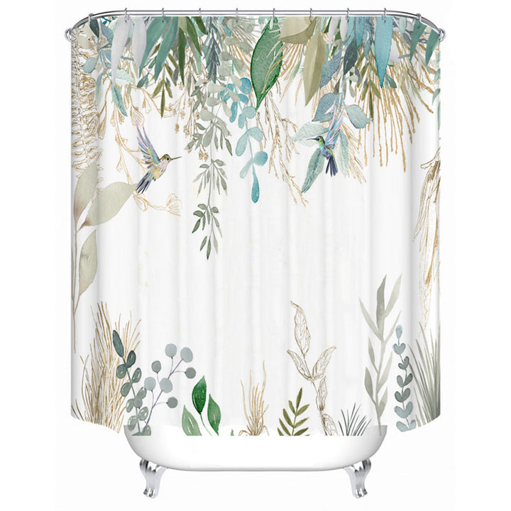 Floral Lavender Pattern Shower Curtain Kalsten