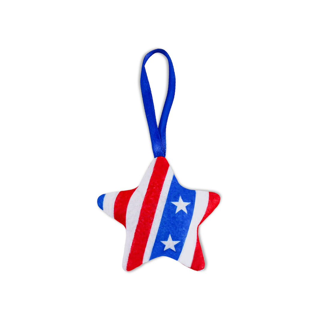 Unisex star-shaped hanging decoration made of soft felt with US flag pattern Kalsten
