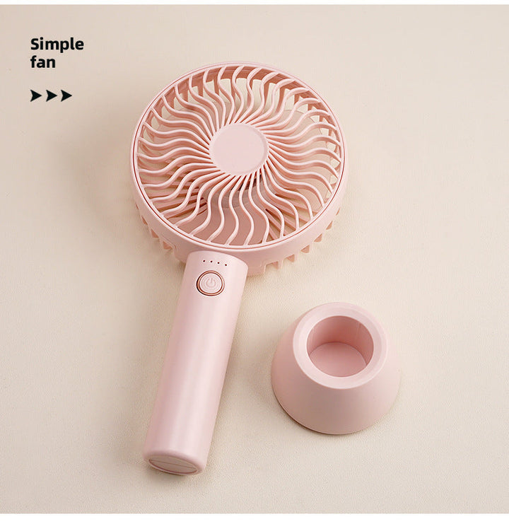 Women's Portable Hand Fan with Ergonomic Handle and Integrated Stand Function Kalsten