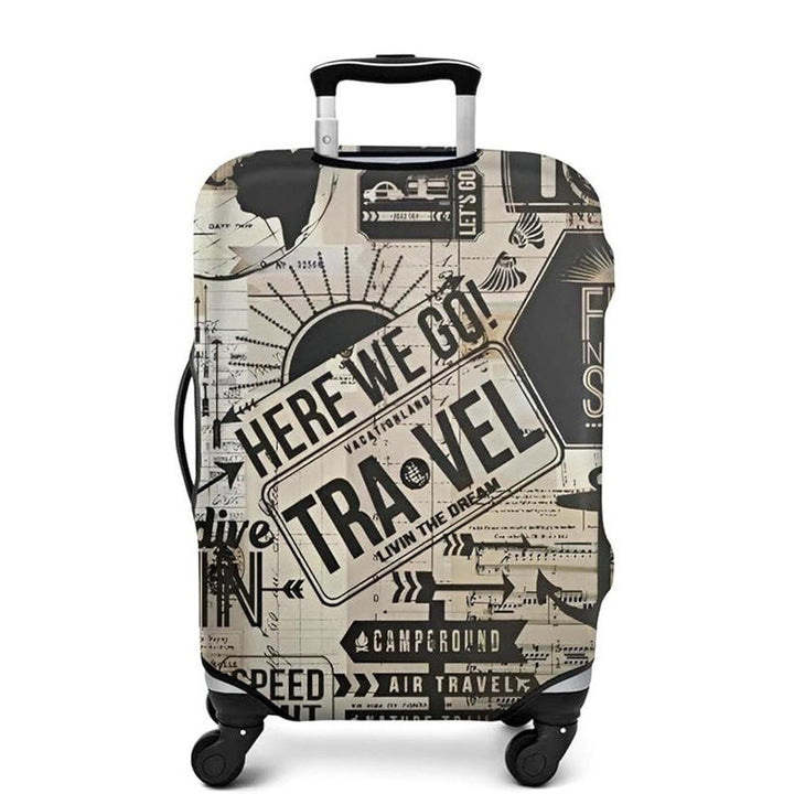 Unisex nan elastic Suitcase Cover with urban Doodle pattern, zipper and all-round protection for 4-wheel trolleys Kalsten
