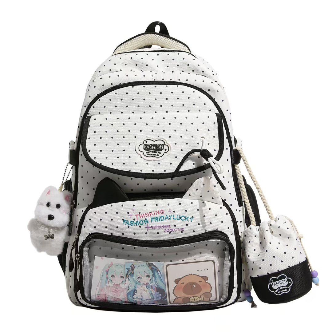 Playful Polka Dot Character Backpack Kalsten
