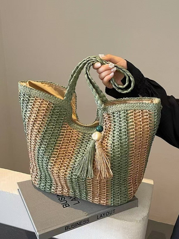 Designer Beach Bag with Textured Weave Kalsten