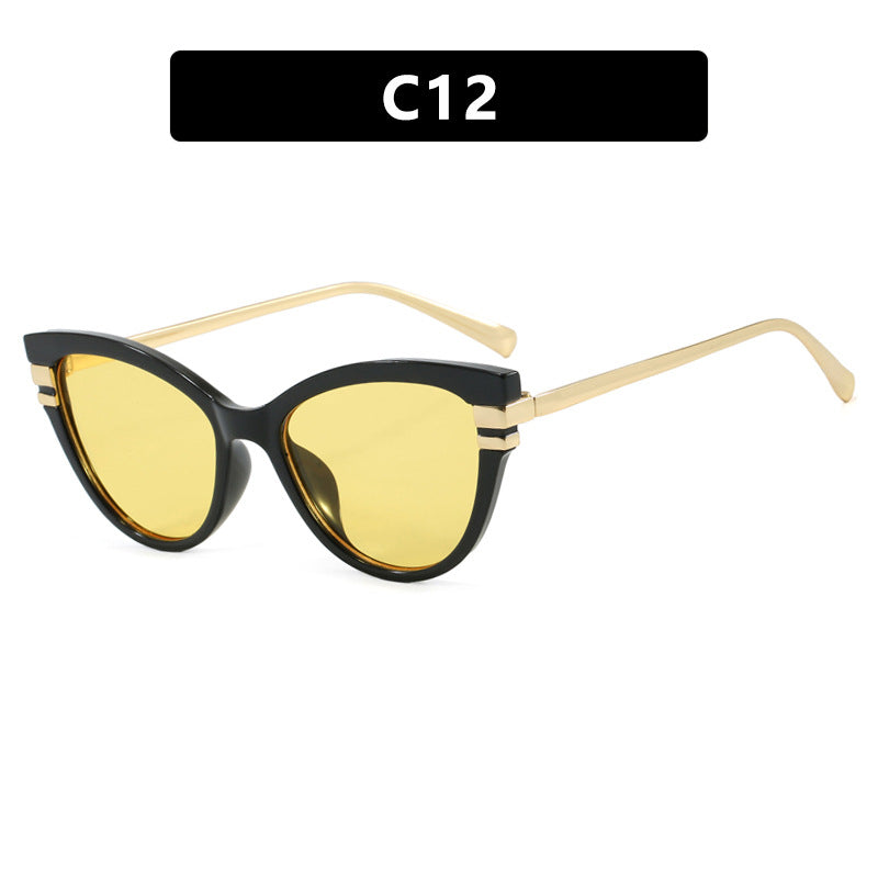 Ladies Cat-Eye Sunglasses with Elegant Metal Accents Kalsten