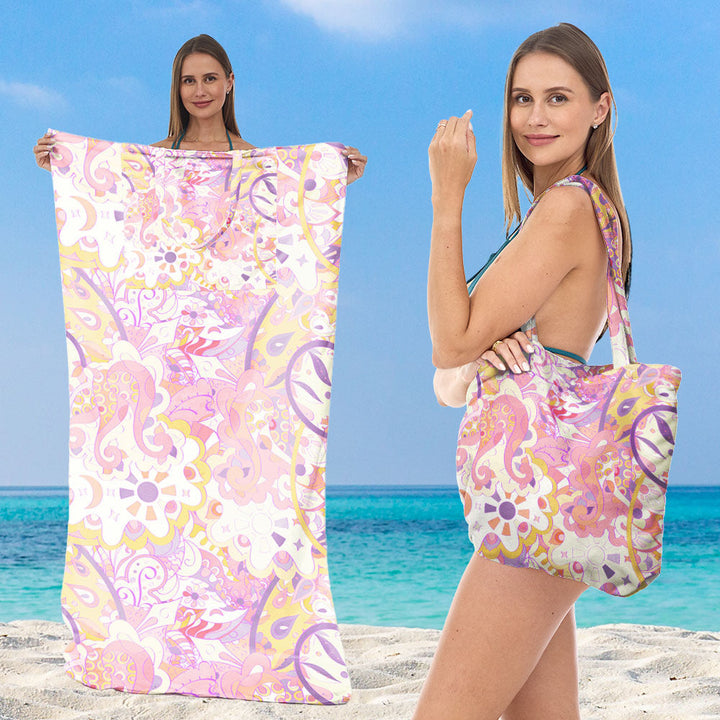 Beach towel with elegant floral patterns Kalsten
