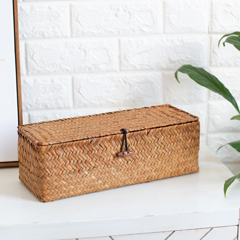 Handcrafted Rectangular Woven Storage Box with Dividers Kalsten