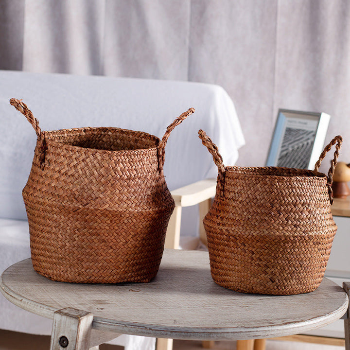 Handwoven Natural Fiber Storage Basket Kalsten