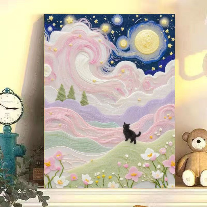 Whimsical Cat Landscape Canvas Art Kalsten