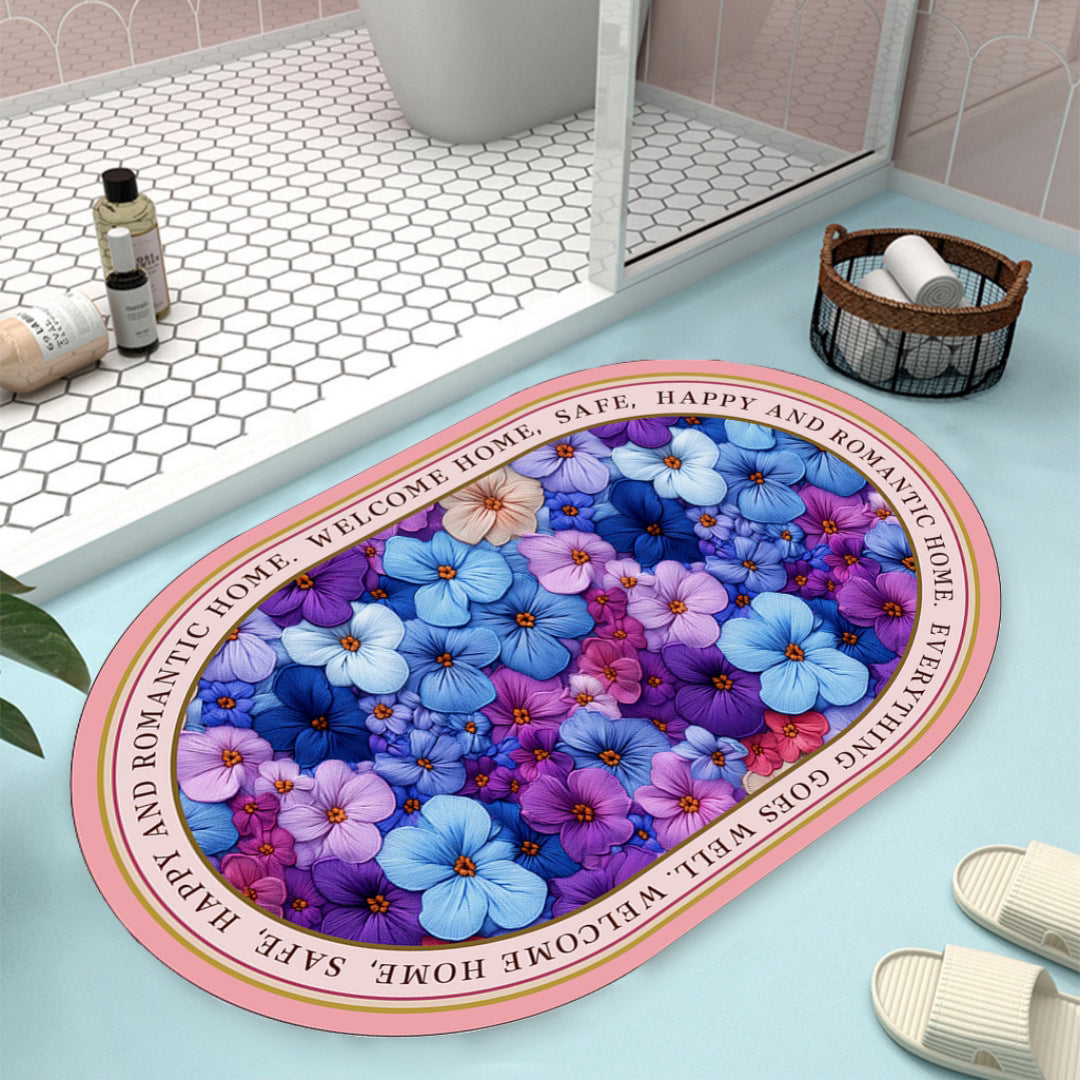 Floral Design Bath Mat Kalsten