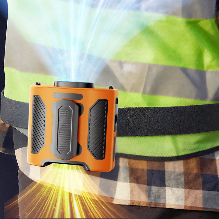 Cooling portable dual-channel rechargeable clip-on wearable cooling fan with emergency light and USB charging Kalsten