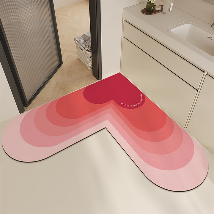 Modern Heart-Shaped Kitchen Mat Kalsten