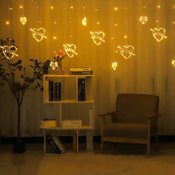 Love Curtain Lamp Room Holiday Romantic Christmas Decoration | Kalsten