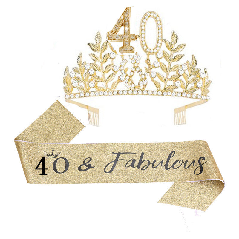 Women's Glamorous Birthday Crown with Shining Rhinestones Kalsten
