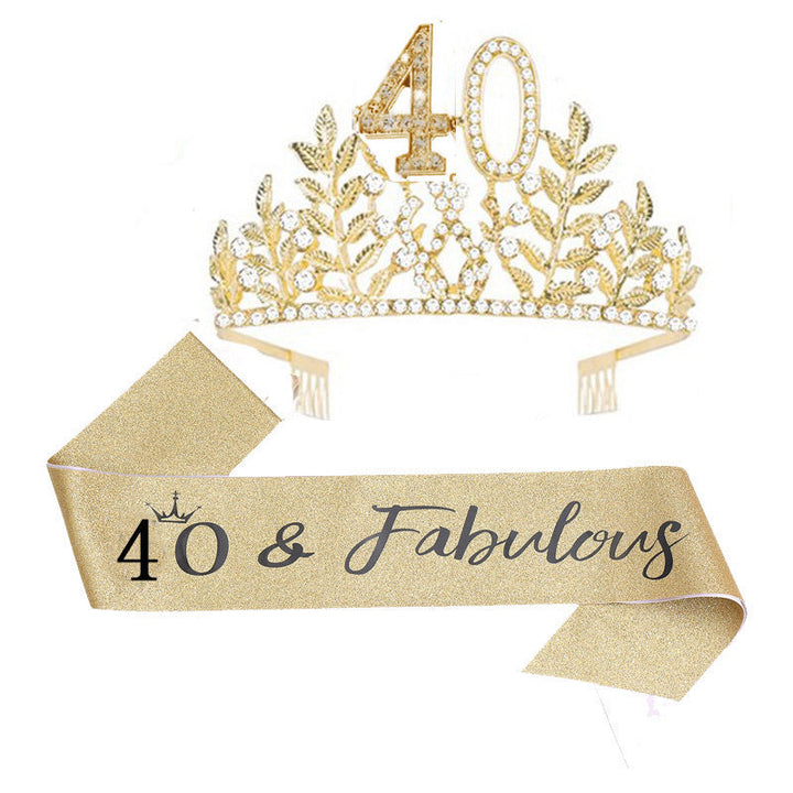 Women's Glamorous Birthday Crown with Shining Rhinestones Kalsten