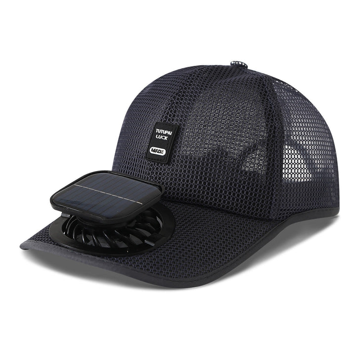 solar-powered mesh baseball cap with removable front fan Kalsten