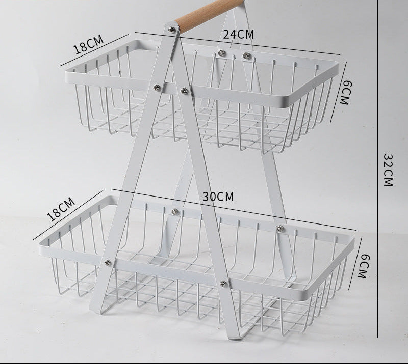 Sturdy Two-Tier Metal Storage Basket Kalsten