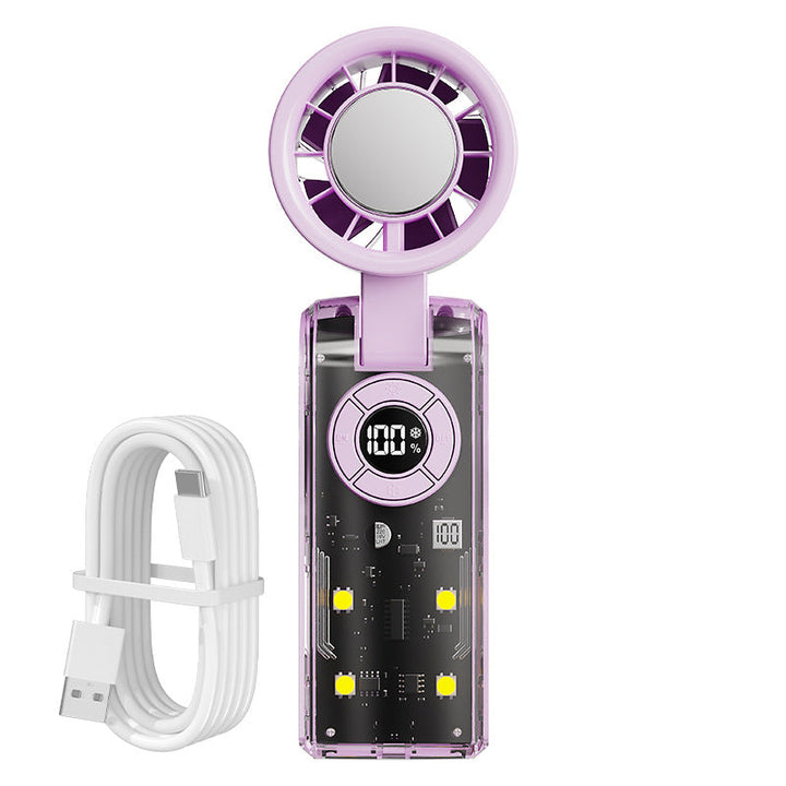 Ladies portable hand fan with integrated power bank Kalsten