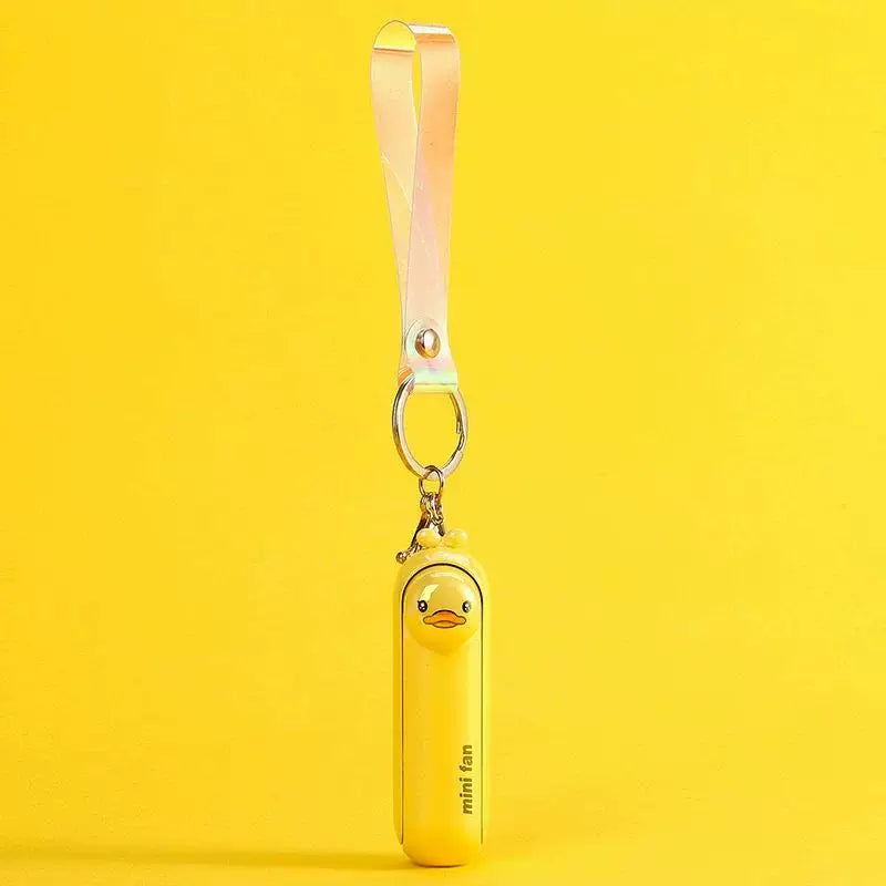 Unisex One Size Rechargeable Keychain Handheld Mini Fan with Wrist Strap and Novel Frog Charm Kalsten