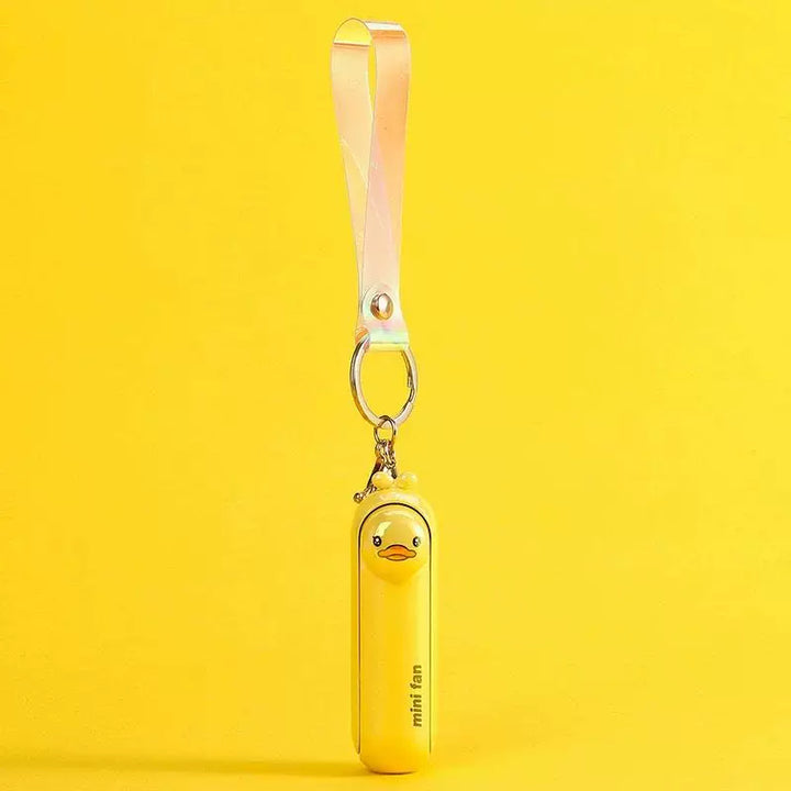 Unisex One Size Rechargeable Keychain Handheld Mini Fan with Wrist Strap and Novel Frog Charm Kalsten