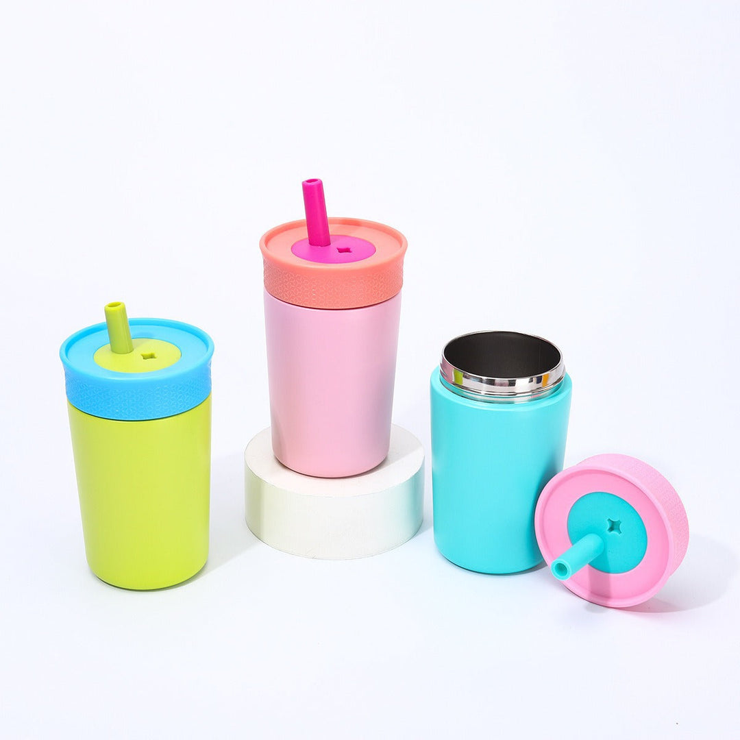 Women insulated coffee cup with integrated straw Kalsten