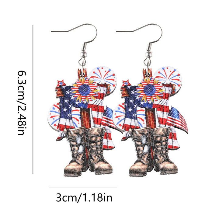 Ladies leather boot charm earrings made of lightweight wood with fish hook closure Kalsten