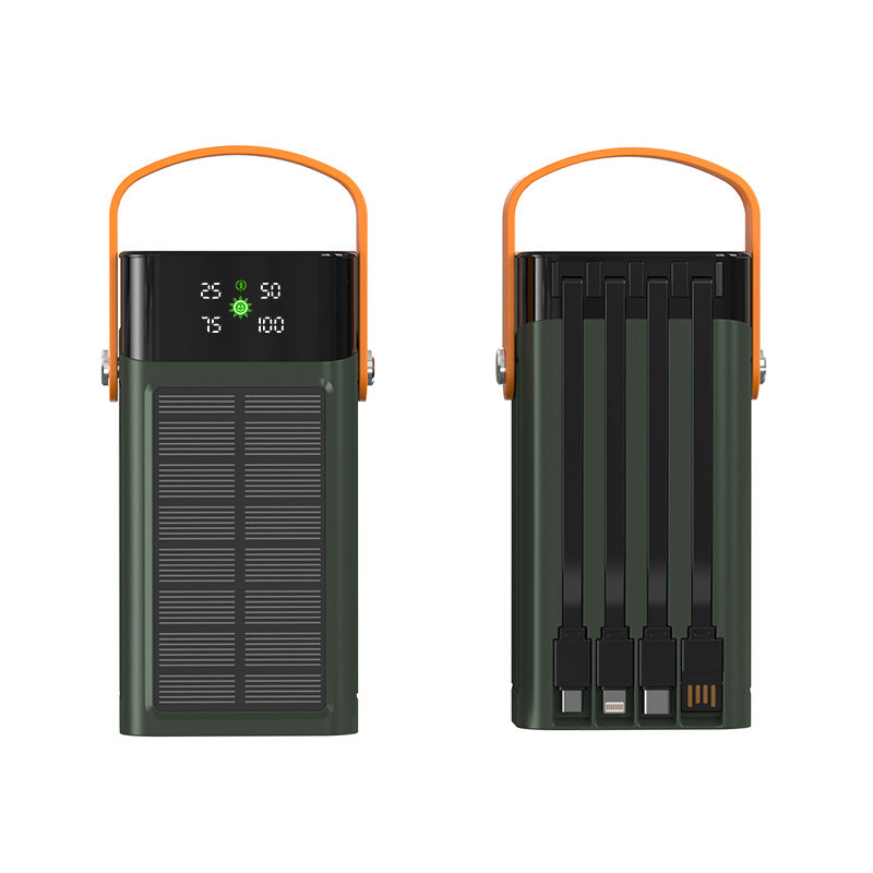 Portable solar power bank with integrated charging station and LED display Kalsten