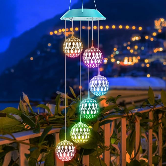 Solar-Powered Hanging Hummingbird LED Wind Chime With Color-Changing RGB Acrylic Birds And Weatherproof Top Kalsten