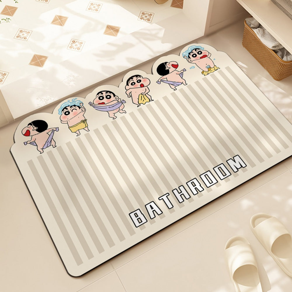 Cartoon Bear-Themed Bath Mat