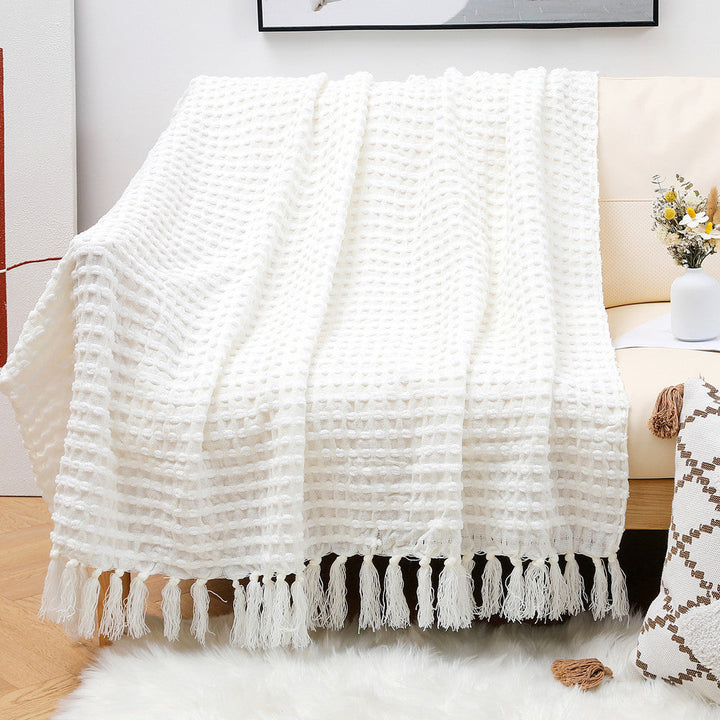 Women's Structured Throw Blanket with Fringes Kalsten