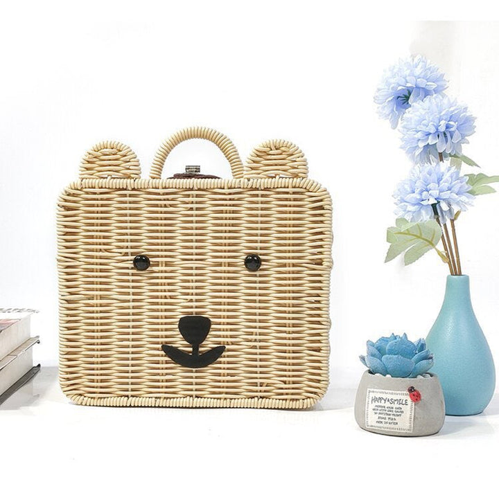 Women Handmade Basket Bag in Bear Design Kalsten