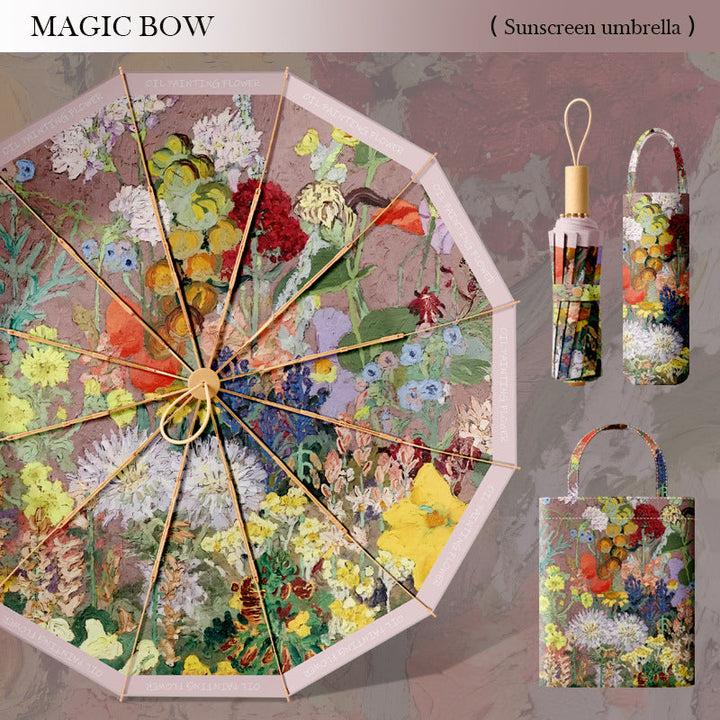 Ladies sun protection umbrella with elegant floral design Kalsten