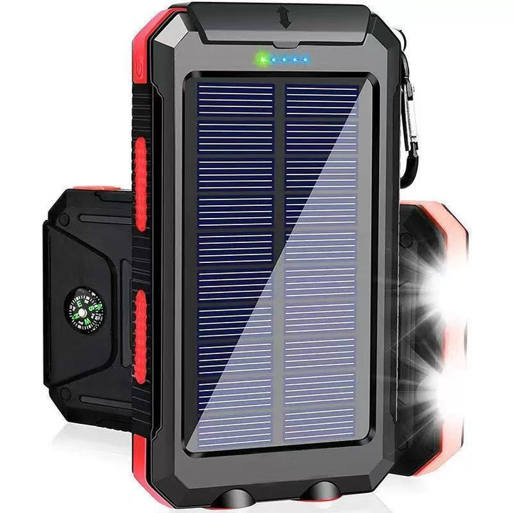 Solar-powered power bank with impact-resistant design and integrated carabiner Kalsten