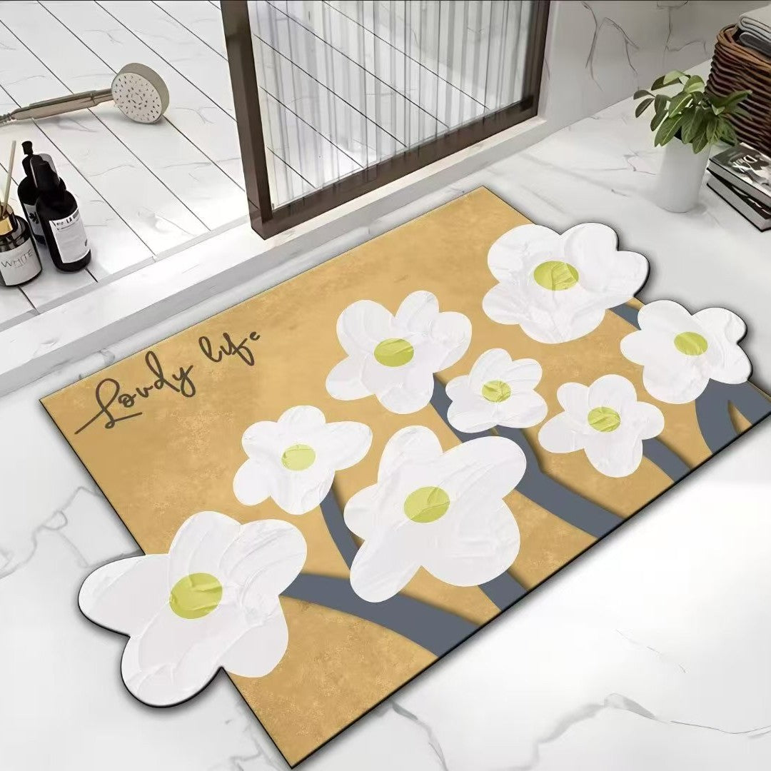 Floral Print Bath Mat Kalsten