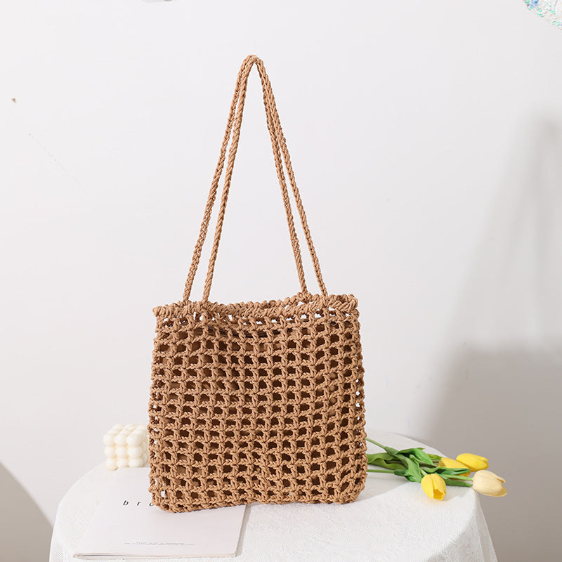 Handmade cotton carrier with decorative net design Kalsten