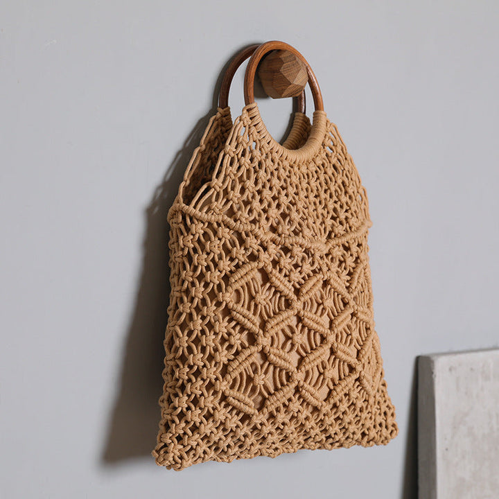 Macrame bag with wooden handle Kalsten