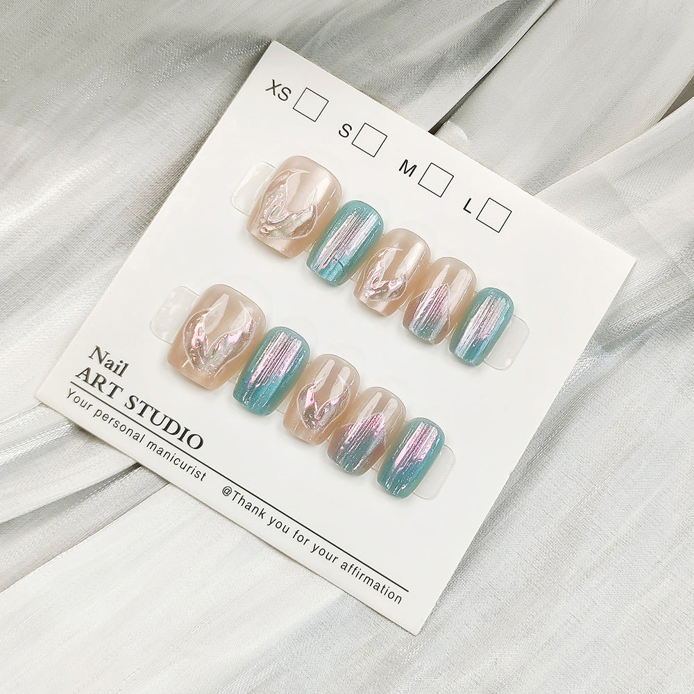 Glamorous artificial nails with holographic effect Kalsten
