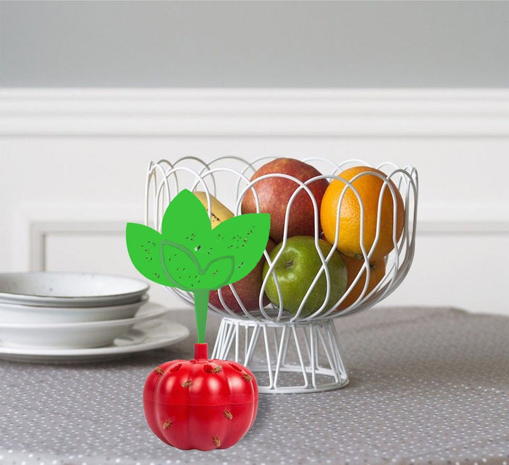 Reusable countertop fruit fly trap with tomato-shaped sticky bait reservoir Kalsten