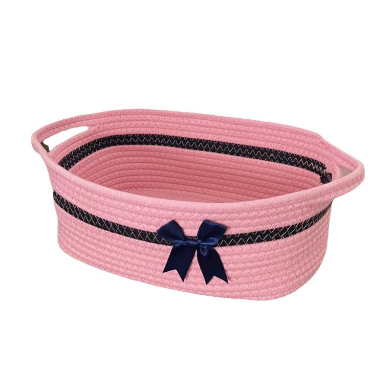 Women's decorative storage basket with bow accent Kalsten