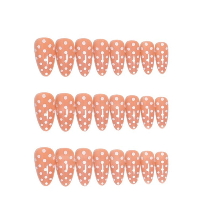 Artistic Press-On Nail Set with Polka Dot Design Kalsten