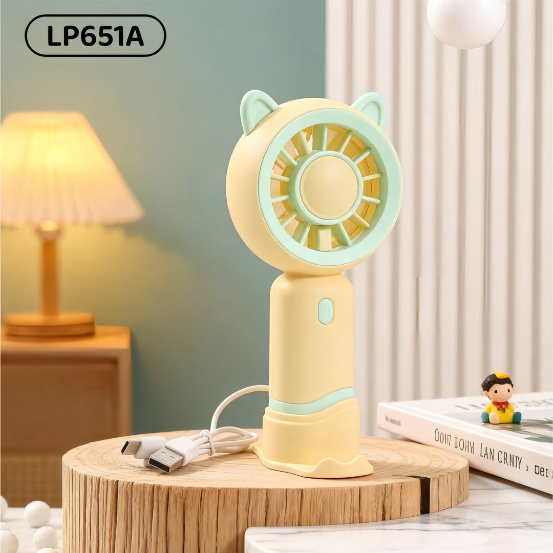 Women's portable hand fan with cute cat design Kalsten
