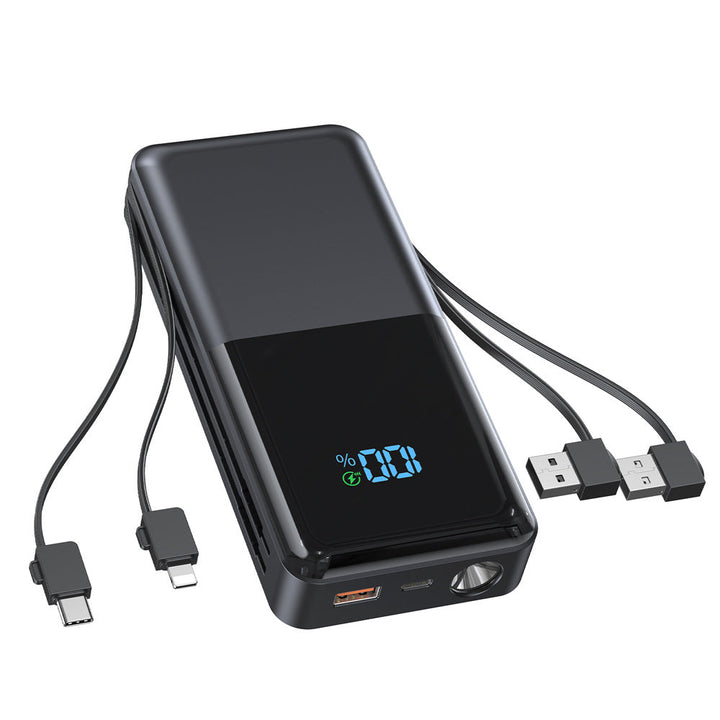 Power bank with integrated charging cables and LCD display Kalsten