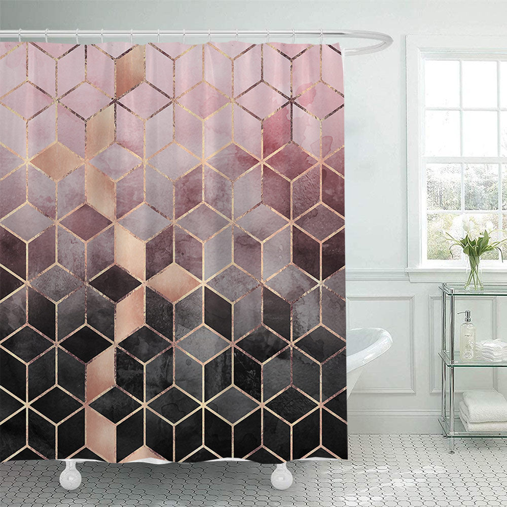 Textured Mosaic Pattern Shower Curtain Kalsten