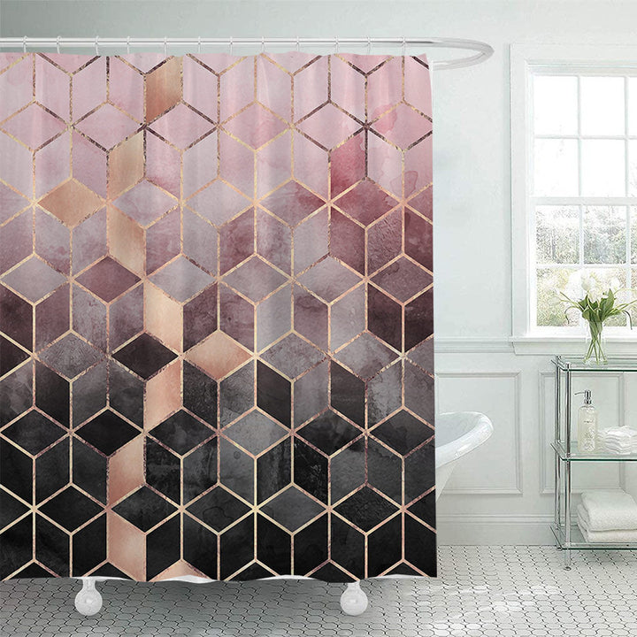 Textured Mosaic Pattern Shower Curtain Kalsten