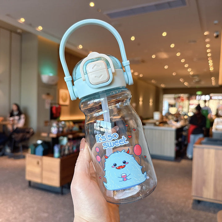 Women's Funny Plastic Drinking Bottle with Integrated Straw Function Kalsten