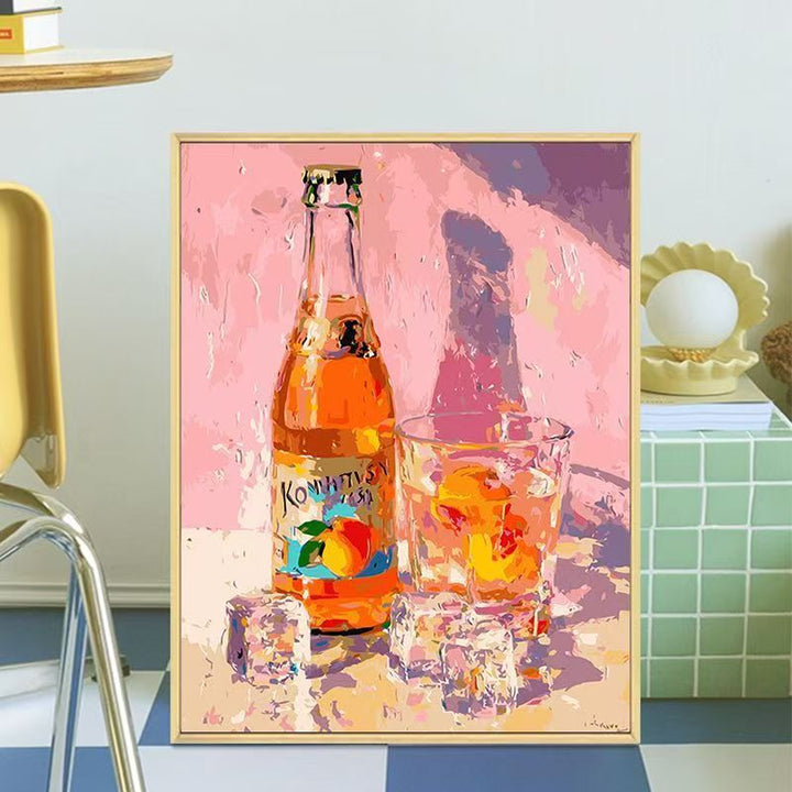 Retro-Inspired Beverage Bottle Canvas Art Kalsten