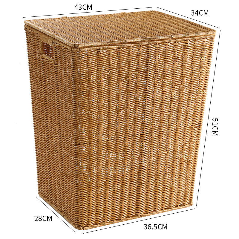 Handcrafted Rectangular Wicker Laundry Hamper Kalsten