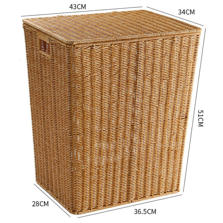 Handcrafted Rectangular Wicker Laundry Hamper Kalsten