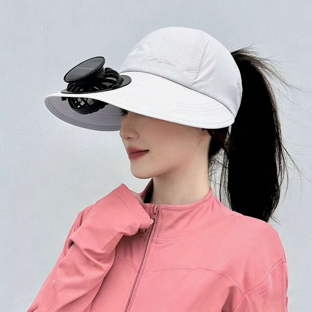 solar-powered mesh baseball cap with removable front fan Kalsten